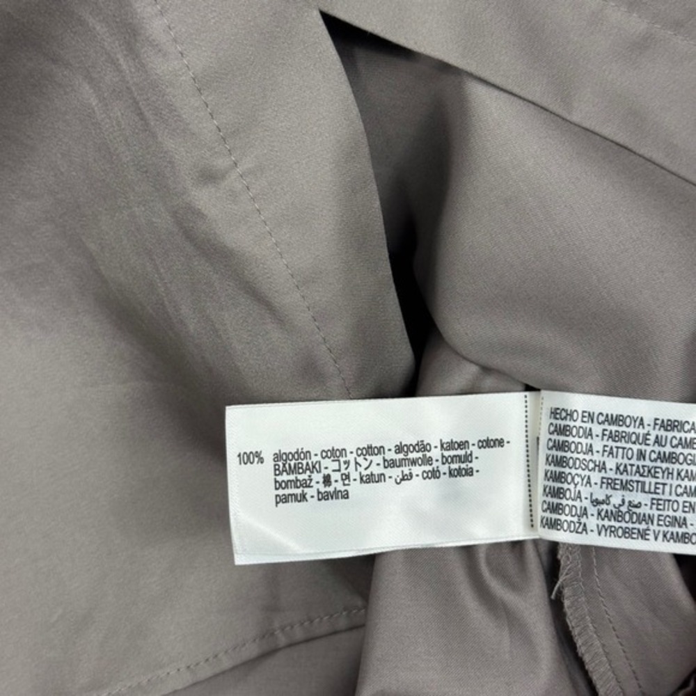 Zara Tie Neck Sleeveless Poplin Blouse Women M Taupe Grey NEW - Picture 12 of 13